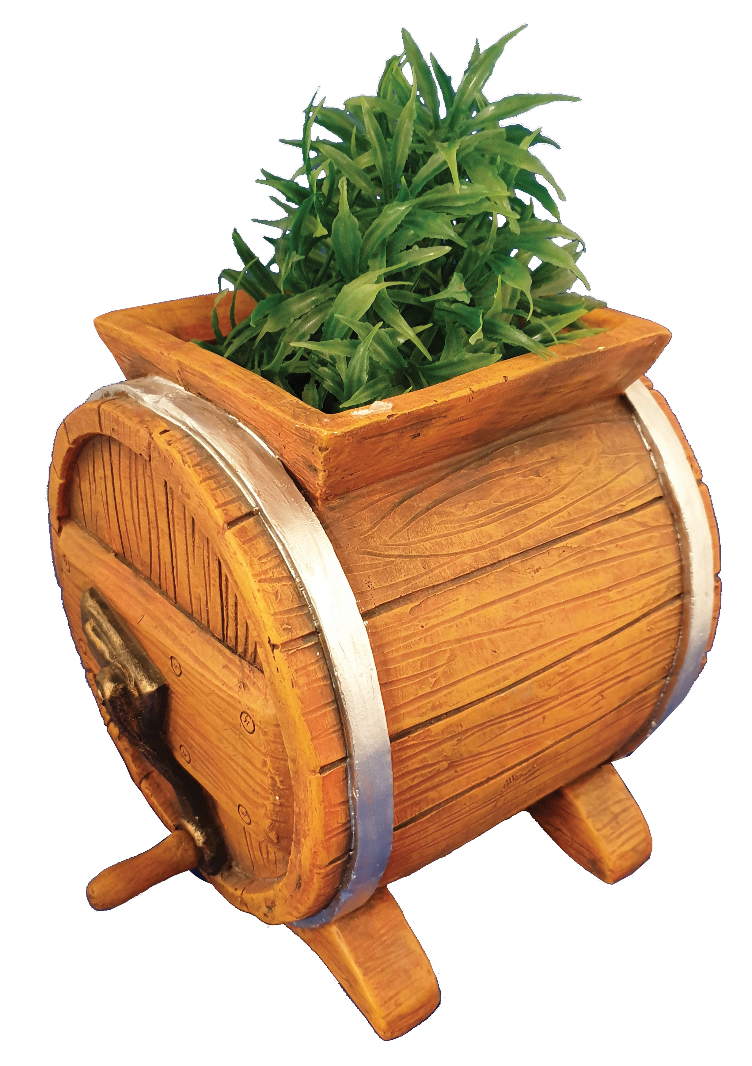 G0185 MGO Wood Effect Butter Churn Planter 4/Ctn