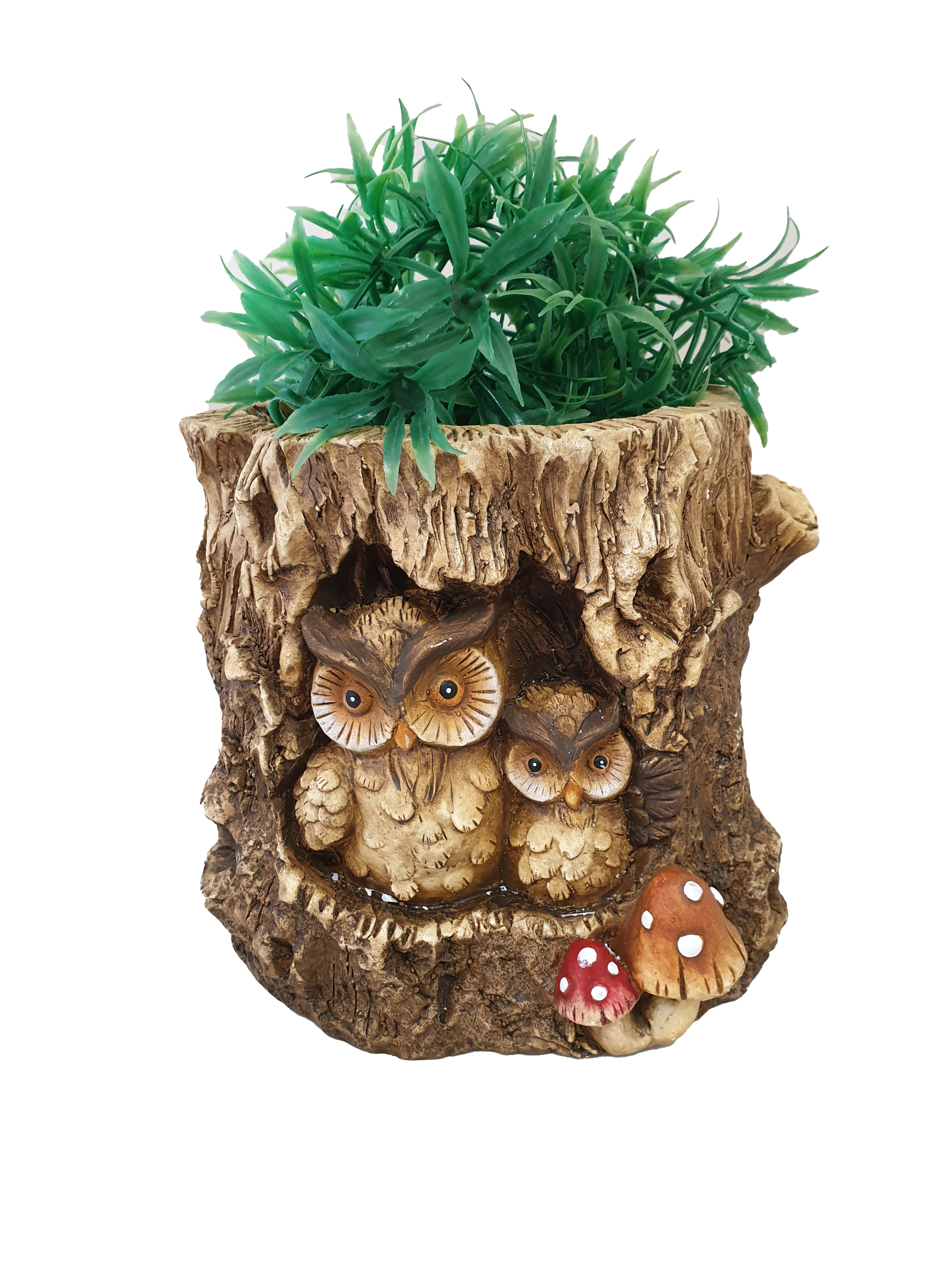 G0339 Owls on Tree Stump Planter 4/Ctn