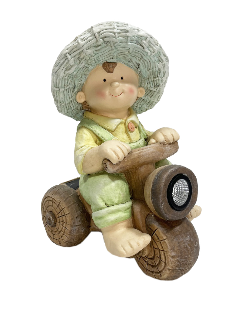 G0355 Boy Rides Bike with Solar Headlight 2/Ctn