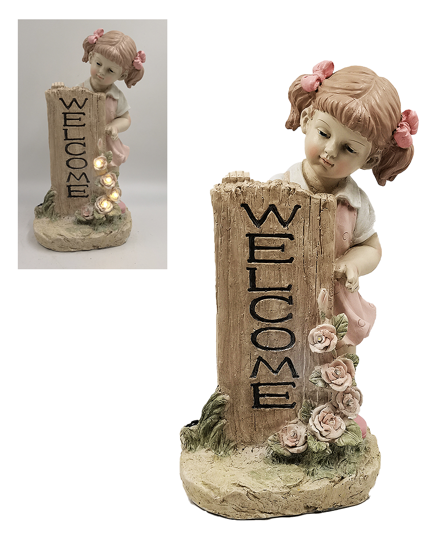 G0371 Girl with Welcome Sign 2/Cnt