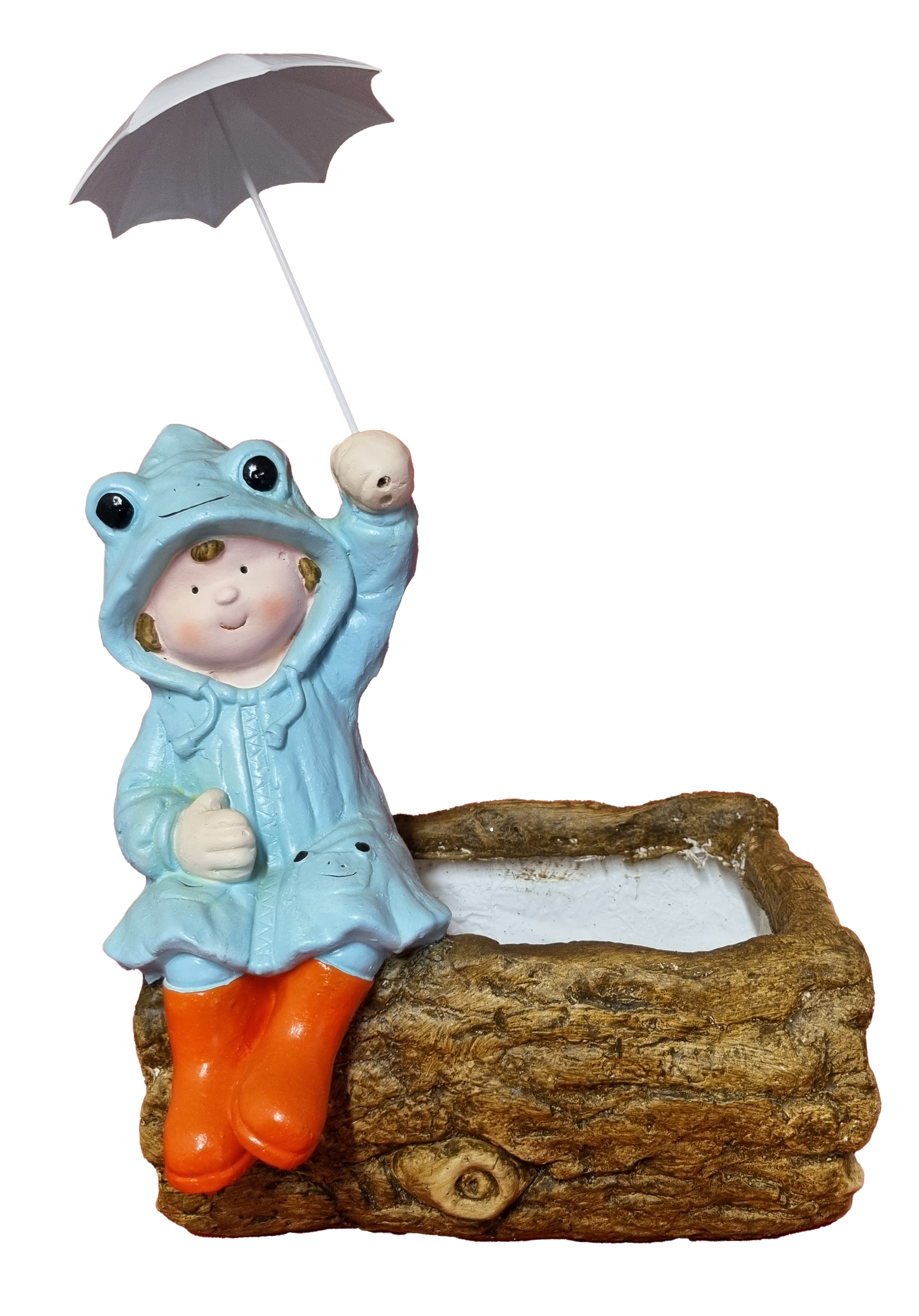 G0385 Boy in Raincoat Planter 2/Ctn