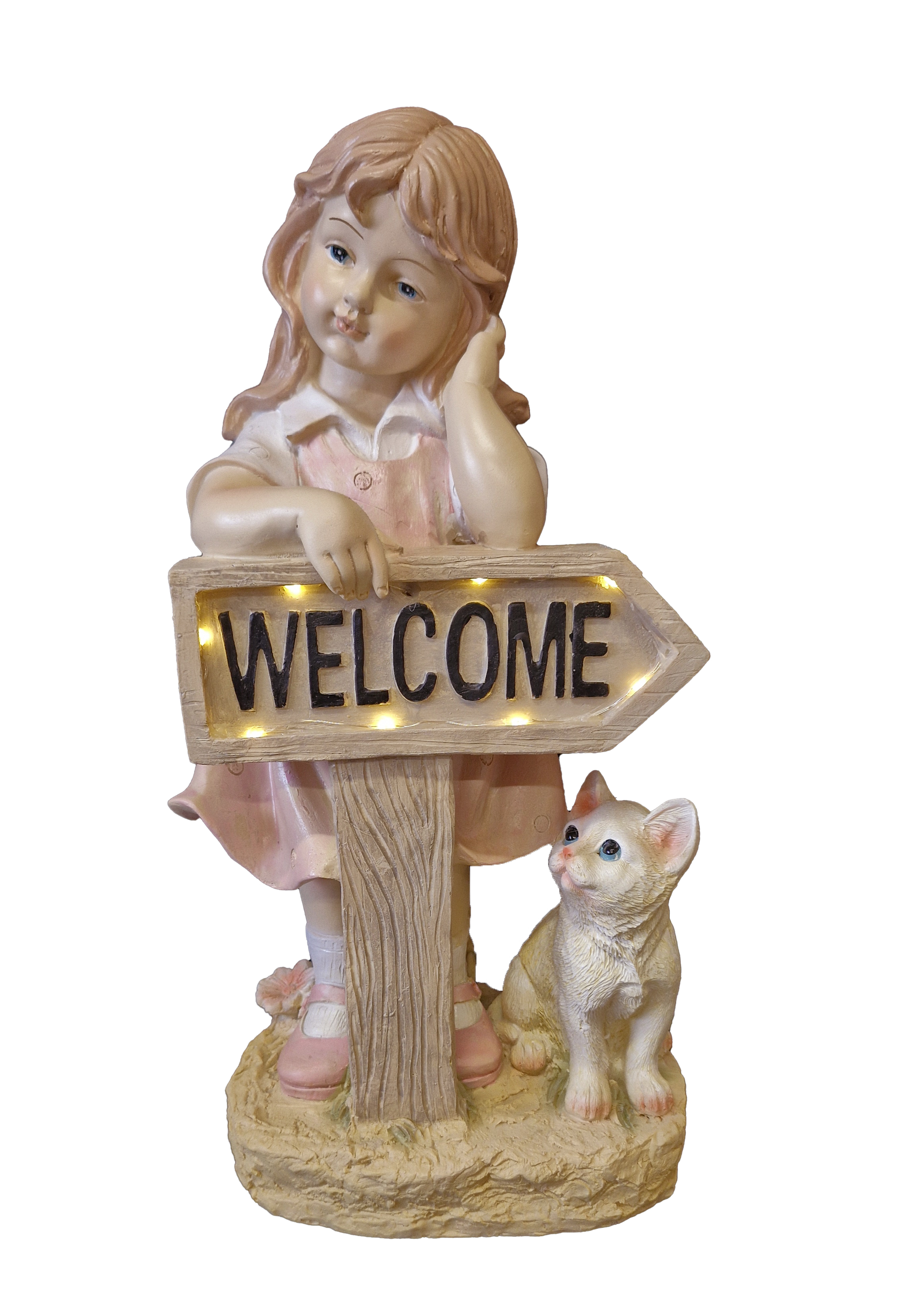 G0412 Girl with Welcome Sign & Cat 2/Ctn